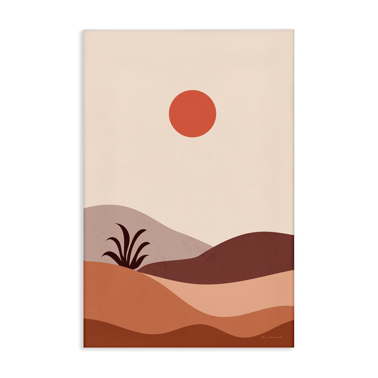 Stupell Industries Boho Desert with Plant Canvas Wall Art Design by Omar Escalante